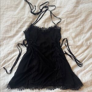 Widow Black Lace Trim Nighty NWOT